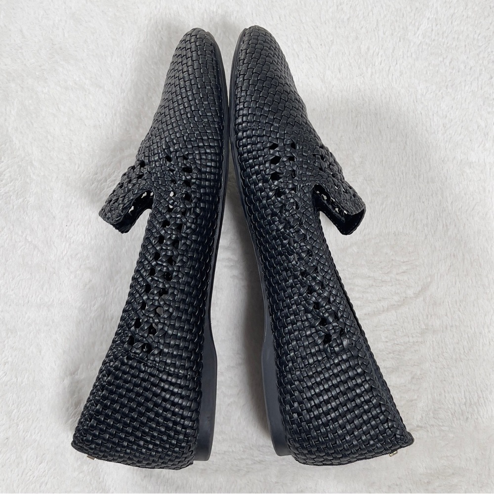 BIRDIES The Starling Woven Black Flats Womens Sz 9 Black Faux Leather - Picture 6 of 11